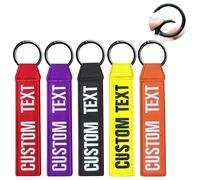 Brillianne Portachiavi con ricamo personalizzato, portachiavi con nome/testo ricamati su entrambi i lati, portachiavi personalizzati per moto, scooter, auto, chiavi della stanza