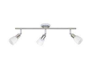 Brilliant 55316/77 - Tubo Sofia con 3 faretti, 3x E14 max 40 W, in metallo e vetro, colore: Ferro/cromato