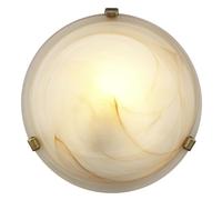 Brilliant 90103/20 - Applique/plafoniera in Metallo e Vetro, Dimensioni: 30 x 30 x 9 cm, Colore: Marrone
