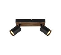 Brilliant Applique Jello Wood, nero/legno 2 luci Brilliant