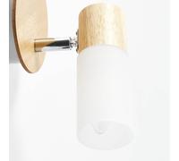 Lampada BRILLIANT Babsan Faretto da parete in legno chiaro/bianco | 1x C35, E14, 3,5 W, adatto per lampade a candela (non incluse) | Scala da A ++ a E | Testa orientabile