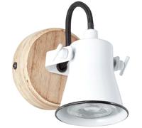 Brilliant Faretto da Parete Semi Legno Bianco/Metallo Max. 5W GU10 Senza LED