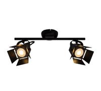 Brilliant Faretto da soffitto Movie, nero, a 2 luci, GU10 Brilliant