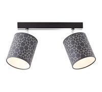 BRILLIANT Galance - Faretto a 2 faretti per interni, 2 x A60, E27, 40 W, adatto per lampade normali (non incluse Elegante paralume strutturato in vera carta da parati in vinile