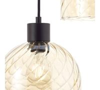 Brilliant Lampada a sospensione Casto, lunghezza 95 cm, ambra, a 6 luci, vetro Brilliant