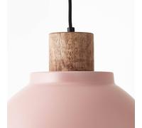 Brilliant Lampada a sospensione Erena con legno, rosa chiaro Brilliant