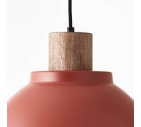Brilliant Lampada a sospensione Erena con legno, rosso Brilliant