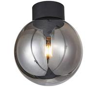BRILLIANT lampada Astro soffito 25cm nero/vetro fumé | 1x A60, E27, 60W, adatto per lampade standard (non incluse) | Scala da A ++ a E | Adatto per lampade a LED