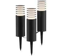 Brilliant Lampada da esterno Caruso, set da 3 spiedini da giardino, dimmerabile, con RBG, CCT, temperatura colore regolabile, compatibile con Tuya Smart, controllabile tramite app, faretto LED da