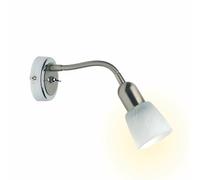 Brilliant Sofia, faretto da parete, ferro/cromo/bianco, sporgenza 37 cm Brilliant