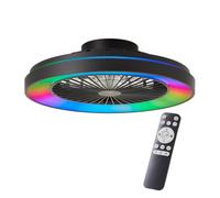 Brilliant Lampada da soffitto Mazzaro 48,5 cm con ventilatore nero metallo/bambù nero 40 W LED integrato