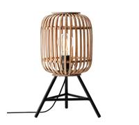 Brilliant Lampada da tavolo Woodrow marrone chiaro | 1 x A60, E27, 60 W, lampadine standard n. ent. | Con interruttore intermedio, adatto per lampadine a LED