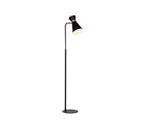 Brilliant lampada Goldy lampada da terra 1-luce nero-opaco/oro | 1x lampade normali A60, E27, 28W, gf non specificate Adatto per lampade a LED | Con interruttore a pedale