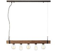 Brilliant lampada lampada a sospensione Woodhill 5 luci antico / nero | 5x A60, E27, 30W, gf lampade normali non specificate | Regolabile in altezza | Adatto per lampade a LED