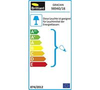 Brilliant lampada lampada da tavolo Gracian in ottone spazzolato | 1x lampade normali A60, E27, 60W, gf non specificate Adatto per lampade a LED | Con interruttore a cavo