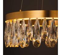 Brilliant Lampada LED a sospensione Celestia, Ø 40 cm, color ottone, cristallo Brilliant