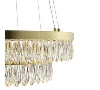 Brilliant Lampada LED a sospensione Celestia, Ø 60 cm, color ottone, cristallo Brilliant