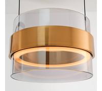 Brilliant Lampada LED a sospensione Inside color ottone/grigio fumo, lunghezza 105 cm Brilliant