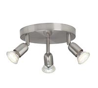 BRILLIANT lampada Loona Faretto LED tondo triplo ferro | 3x LED-PAR51, GU10, 3W lampade a riflettore LED incluse, (250lm, 3000K) | Scala da A ++ a E | Testa orientabile
