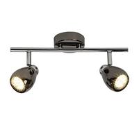 Brilliant lampada Milano Spot LED 2 luci cromo/cromo nero | 2x LED-PAR51, GU10, 3W lampade a riflettore LED incluse, (250lm, 3000K) | Scala da A ++ a E | Testa orientabile
