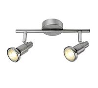 BRILLIANT lampada Ryan Spot LED a 2 lampade ferro/cromo | 2x lampade LED-PAR51, GU10, 5W LED incluse, (380lm, 3000K) | Scala da A ++ a E | Testa orientabile
