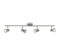 BRILLIANT lampada Sanny Faretto LED a 4 luci Ferro/Cromo | 4x LED-PAR51, GU10, 3W lampade a riflettore LED incluse, (250lm, 3000K) | Scala da A ++ a E | Bracci orientabili/teste orientabili