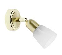 Brilliant Lampada Sofia spot a parete in ottone/alabastro bianco | 1x D45, E14, 40W, adatto per proiettori a caduta (non inclusi) | Scala da A ++ a E | Testa orientabile