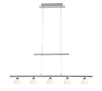 BRILLIANT lampada Tonja LED sospensione 5 luci cromo/bianco | 5x 5W LED integrato (COB), (285lm, 3000K) | Scala da A ++ a E | Altezza regolabile tramite contrappeso