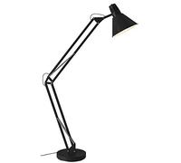 BRILLIANT lampada Winston lampada da terra 1 luce nero | 1x A60, E27, 60W, adatto per lampade standard (non incluse) | Scala da A ++ a E | Girevole con interruttore a pedale/testa