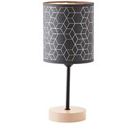 BRILLIANT Lámpara de mesa Galance pequeña negra Lámparas de interior, lámparas de mesa, decorativas | 1x A60, E27, 40W, apto para lámparas normales (no incluidas) | A ++ | Pantalla de estructura noble hecha de papel tapiz de vinilo real