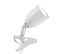 Brilliant Moderna lampada LED a morsetto LEO in bianco Brilliant