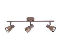 Brilliant Lava Faretto da soffitto a 3 luci, E14, 3 x 40 W, teste orientabili, rame antico, lampadine non incluse