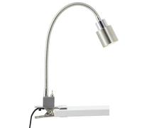 Brilliant LED Klemmleuchte in nickel chrom mit Flexarm & Kippschalter