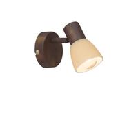Brilliant Luca 35810/56 - Faretto da parete, 1 lampadina E14 max. 40 W, in metallo e vetro, colore: Rame anticato/champagne, reflektor, marrone