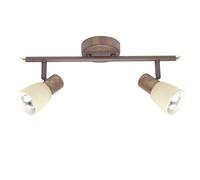 BRILLIANT lampada Luca spot tubo 2 flg rame antico/champagne | 2x R50, E14, 40W, adatto per lampade a riflettore (non incluse) | Scala da A ++ a E | Testa orientabile