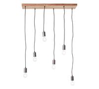 Brilliant Luce a Sospensione Rustica Nero/Legno 80cm Max. 6 X 40W E27 Lampada
