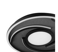 Brilliant Plafoniera LED Hardy, Ø 35 cm, nero opaco, metallo/tessuto Brilliant