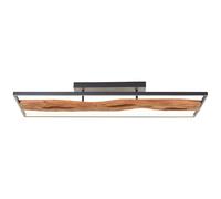 Brilliant Plafoniera nera con legno Chaumont 100 cm - G80114/76