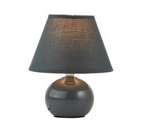 Brilliant Primo lampada da tavolo, grigio scuro, 23 cm, E14 | Il paralume in tessuto diffonde una luce piacevole e crea un'atmosfera accogliente.