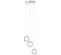 Brilliant Rafa Lámpara colgante LED 3 llamas redondas cromo/vidrio ahumado luces interiores, lámparas colgantes, redondas | 3 LED de 5,67 W integrados, (flujo luminoso: 528lm, color de luz: 300