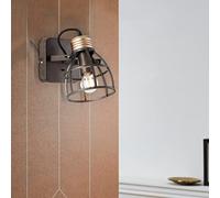 Brilliant Reece 99363/46 - Faretto da parete in acciaio, colore: Nero