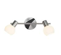 BRILLIANT lampada Tubo spot tiara 2 foglie ferro/bianco | 2x D45, E14, 40W, adatto per proiettori a caduta (non inclusi) | Scala da A ++ a E | Testa orientabile