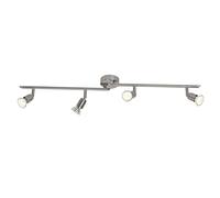 Plafoniera Binario Faretti Spot Lampada Regolabile LED Metallo Cromato 4xGU10