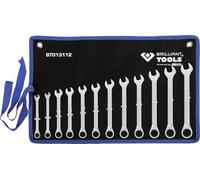 BRILLIANT TOOLS BT013112 Serie di chiavi a cricco, 12 pz, 8 - 19 mm [Powered by KS TOOLS]