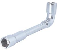 BRILLIANT TOOLS BT015013 - Chiave a bussola doppia, a gomito, 13 mm, con foro, DIN 838, lunghezza 160 mm, Argento