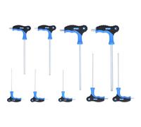 BRILLIANT TOOLS BT041100 Serie di chiavi maschio piegate a esagono incassato e a testa sferica con impugnatura a T, 9 pz [Powered by KS TOOLS]