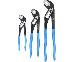 BRILLIANT TOOLS BT064910 Serie di pinze regolabili per tubi, 3 pz., 7",10", 12" [Powered by KS TOOLS]