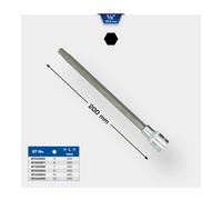 Brilliant Tools Bussola a inserto a esagono incassato 1/2" , lunga 200mm, 6mm Quantità:1