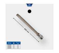 BRILLIANT TOOLS BT022963 Bussola a inserto millerighe 1/2", lunga 200 mm, M14 [Powered by KS TOOLS]