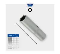 BRILLIANT TOOLS BT022824 Bussola esagonale 1/2", versione lunga, 14 mm [Powered by KS TOOLS]